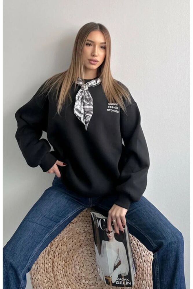 Quzu Fular Detaylı Kadın Sweatshirt (1)