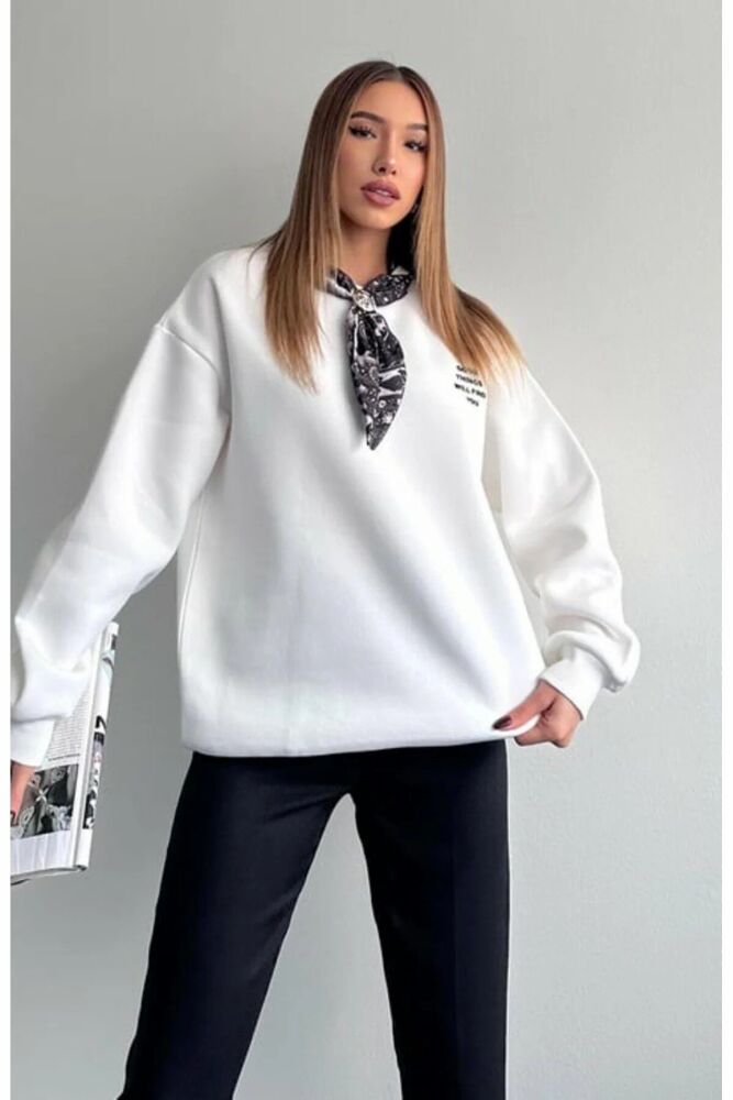 Quzu Fular Detaylı Kadın Sweatshirt (1)