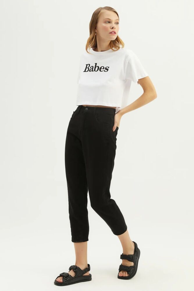 Quzu Gabardin Mom Jean Kadın Pantolon 19Y72082 - 4