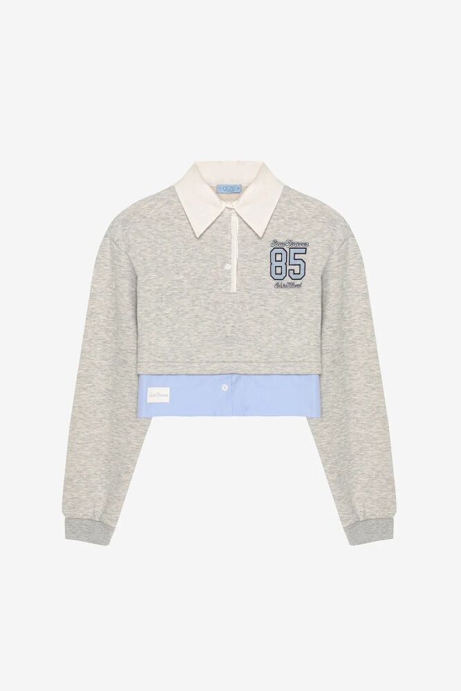 Quzu Gömlek ve Etiket Detaylı Kadın Sweatshirt (1)