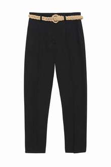 Quzu Hasır Kemerli Kadın Pantolon 21Y70840 - Quzu (1)