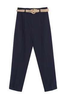 Quzu Hasır Kemerli Kadın Pantolon - 2