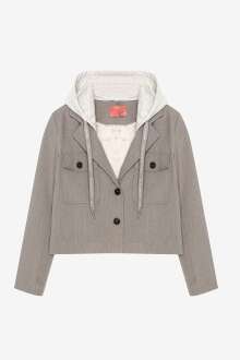 Quzu Kapüşonlu Kadın Ceket - Quzu (1)