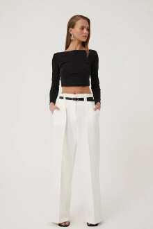 Quzu Kemer Detaylı Kadın Pantolon - 1