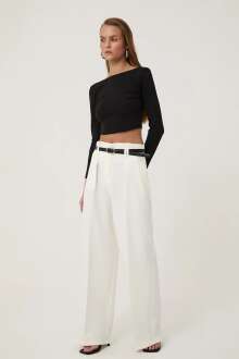 Quzu Kemer Detaylı Kadın Pantolon - 4