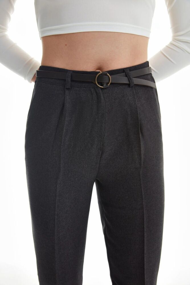 Quzu Kemerli Havuç Kadın Pantolon - 4