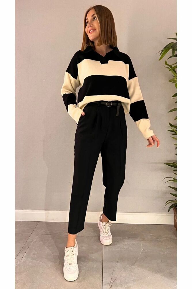 Quzu Kemerli Havuç Kadın Pantolon (1)