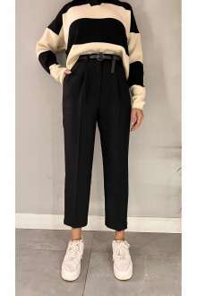 Quzu Kemerli Havuç Kadın Pantolon - 3