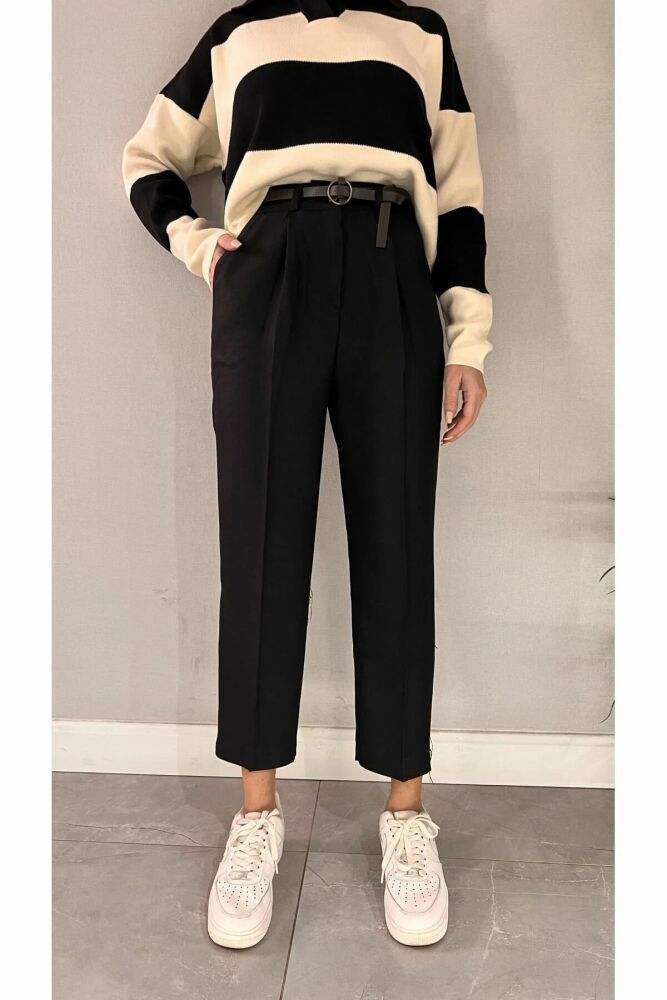 Quzu Kemerli Havuç Kadın Pantolon - 3