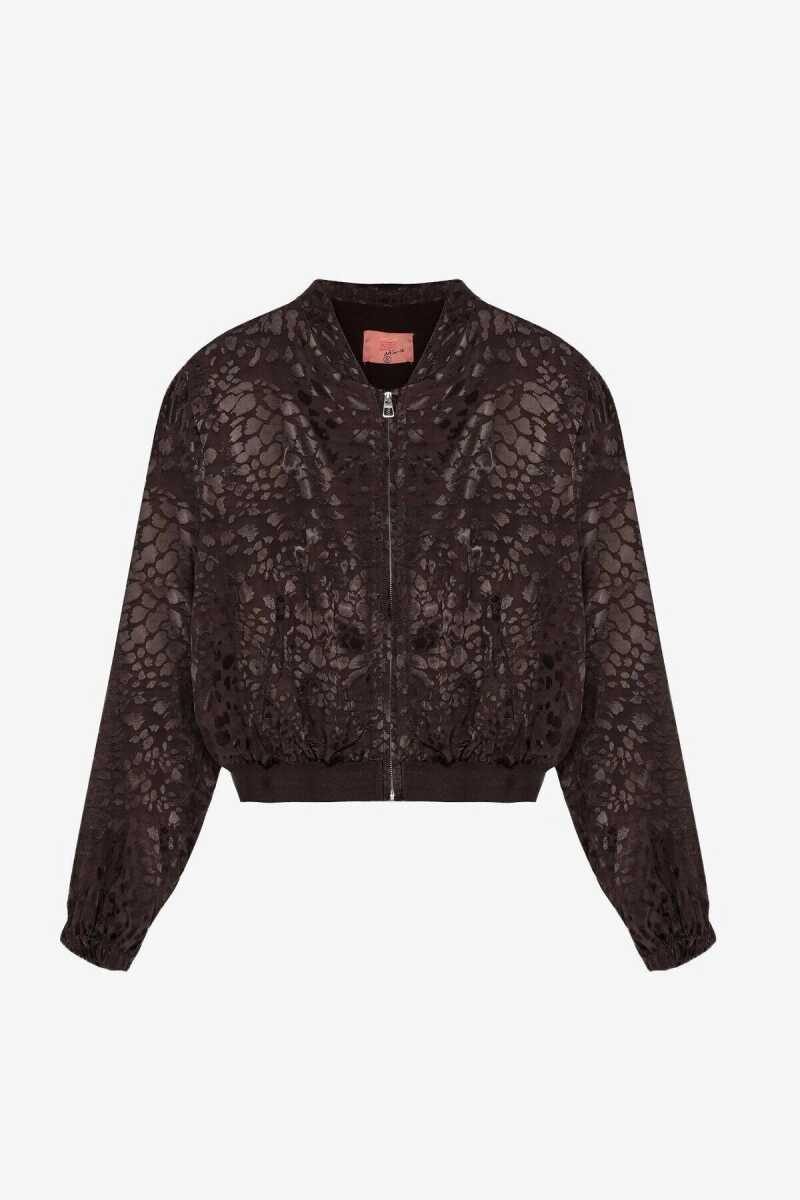 Quzu Lastik Detaylı Kadın Bomber Ceket