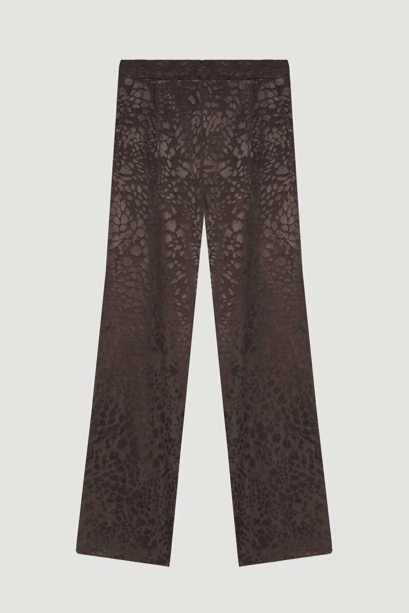 Quzu Leopar Desenli Kadın Pantolon