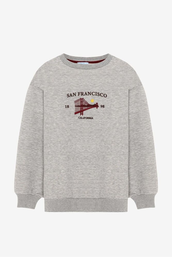 Quzu Nakış Detaylı Kadın Sweatshirt - 1