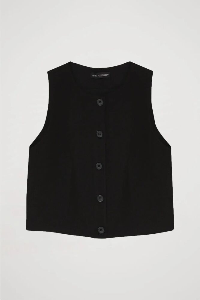 Quzu Önü Düğmeli Kadın Yelek 25YYLK00005 - 2