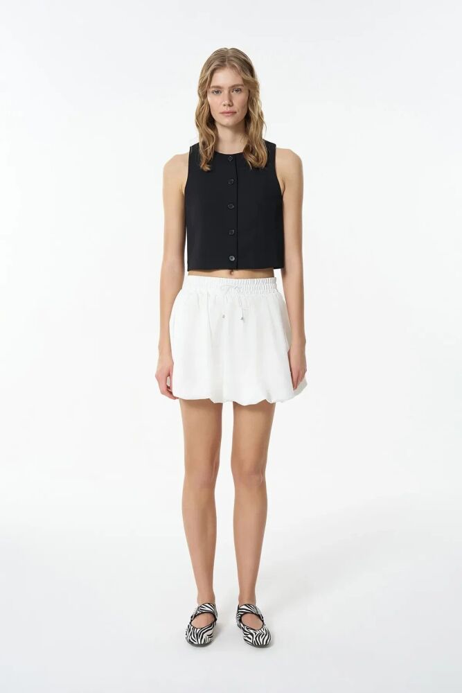 Quzu Önü Düğmeli Kadın Yelek 25YYLK00005 - 3