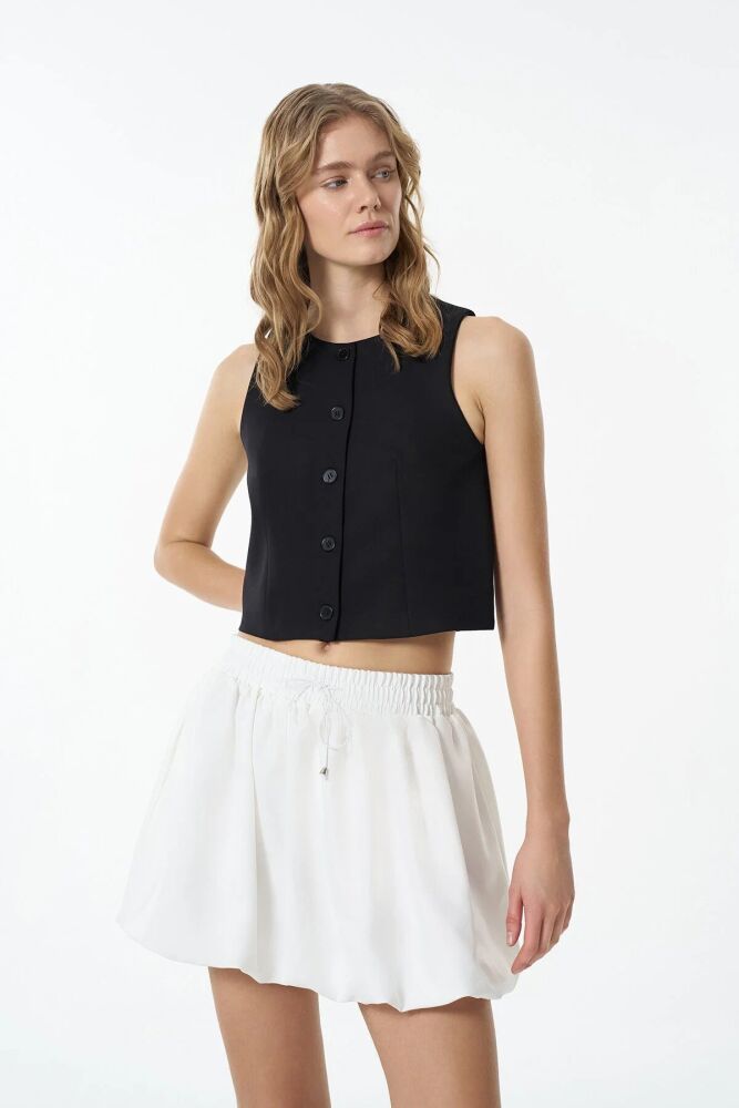 Quzu Önü Düğmeli Kadın Yelek 25YYLK00005 - 4