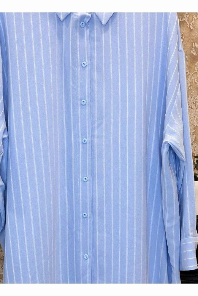 Quzu Oversize Kadın Gömlek 25YGML00477 (1)