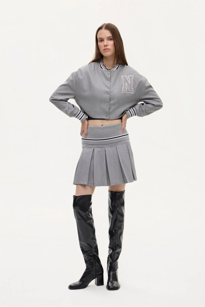 Quzu Ribana Detaylı Pileli Etek