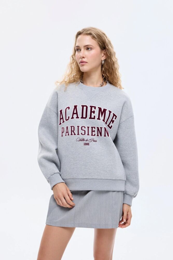 Quzu Şerit Detaylı Kadın Sweatshirt 26KSWT00754