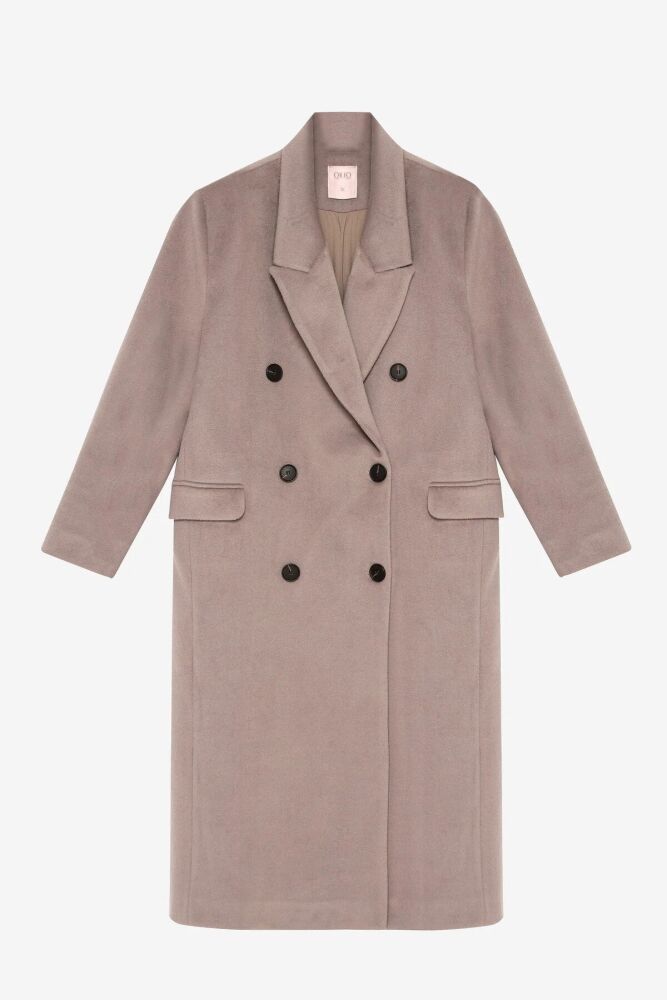 Quzu Vatkalı Arkası Yırtmaçlı Kadın Kaban - 2