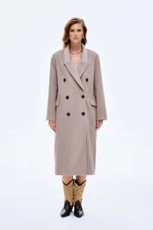 Quzu Vatkalı Arkası Yırtmaçlı Kadın Kaban - 4