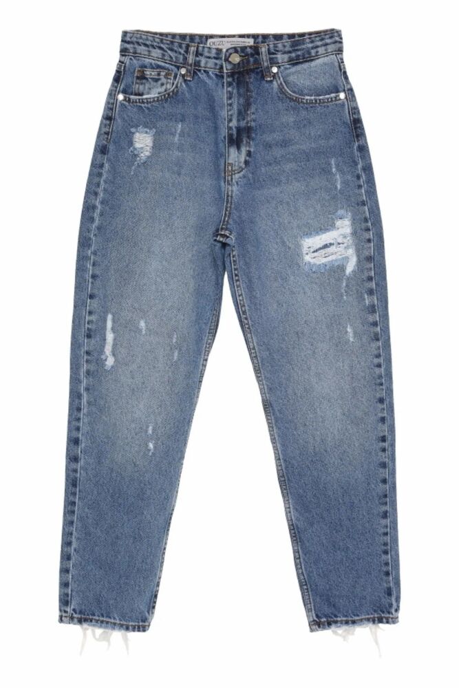 Quzu Yırtık Detaylı Kadın Denim Pantolon (1)