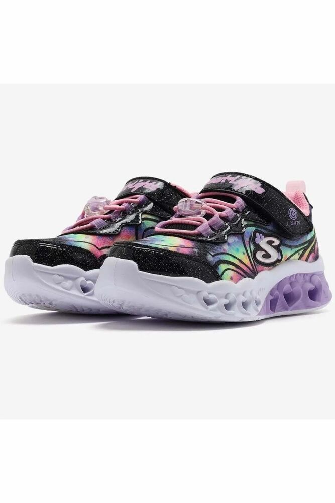 Skechers Flutter Hearl Lights Goovy Swirl Çocuk Ayakkabı 303253L BKPK - 2