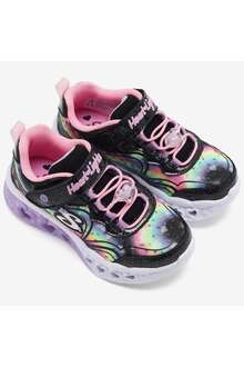 Skechers Flutter Hearl Lights Goovy Swirl Çocuk Ayakkabı 303253L BKPK - 4