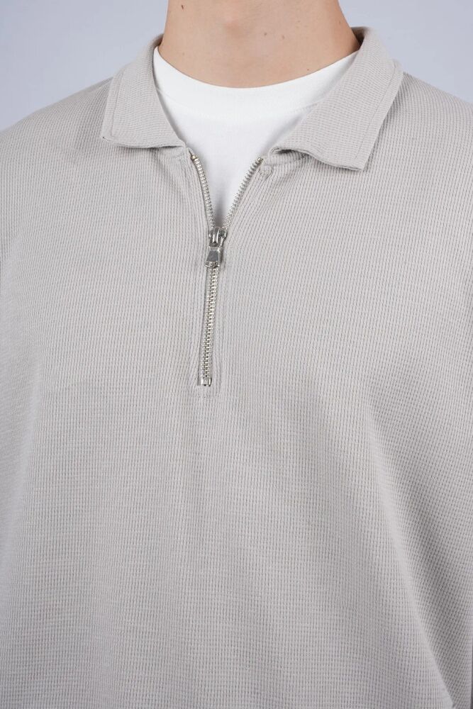 Sportuel Jsco Polo Yaka Fermuarlı Waffle Erkek Sweat - 2