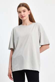 Sportuel Oversize Kadın Tişört P-008393 - 1
