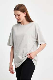 Sportuel Oversize Kadın Tişört P-008393 - 2