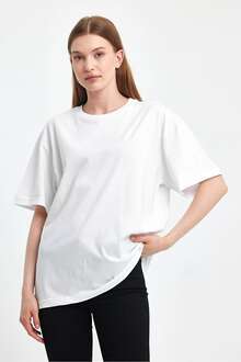 Sportuel Oversize Kadın Tişört P-008393 - 1