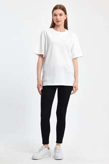 Sportuel Oversize Kadın Tişört P-008393 - 2
