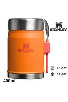 Stanley Classic The Legendary Food Jar+Spork Kaşıklı Yemek Termosu | 0.4L / 14oz Turuncu 10-09382-114 - 1