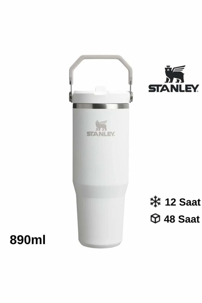 Stanley The IceFlow Flip Straw 2.0 Tumbler Pipetli Termos Bardak 0,89 LT / 30Oz Beyaz 10-12043-069