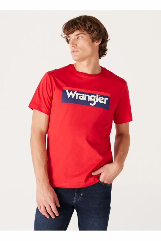 Wrangler Lightweight SS 3Color Logo Crew Neck Bisiklet Yaka Erkek Tişört W7H4D3XWO - 1