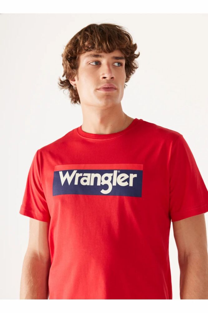 Wrangler Lightweight SS 3Color Logo Crew Neck Bisiklet Yaka Erkek Tişört W7H4D3XWO - 4