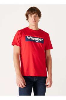 Wrangler Lightweight SS 3Color Logo Crew Neck Bisiklet Yaka Erkek Tişört W7H4D3XWO - Wrangler (1)