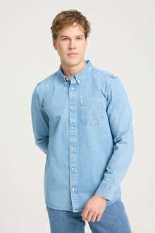 Wrangler Uzun Kollu Erkek Jean Gömlek W241464XT - 1