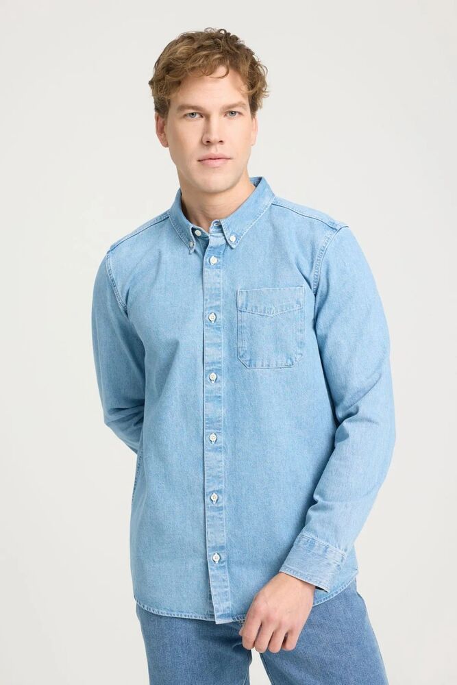 Wrangler Uzun Kollu Erkek Jean Gömlek W241464XT - 1